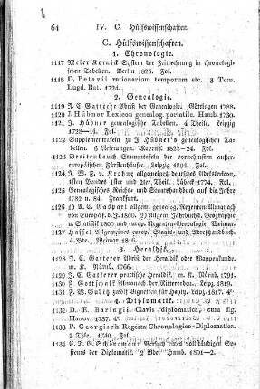 C. Hülfswissenschaften.