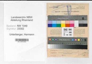 Entnazifizierung Hermann Unterberger , geb. 07.05.1895 (Bahnbeamter)