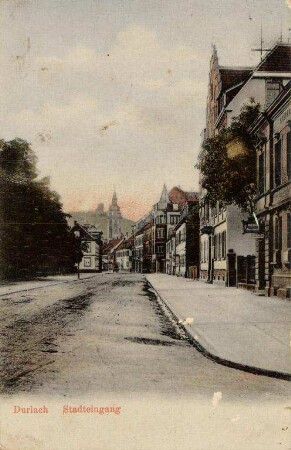 Postkartenalbum mit Motiven von Durlach. "Durlach. Stadteingang"