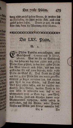 Der LXX. Psalm.