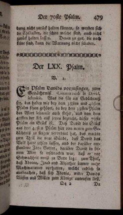 Der LXX. Psalm.