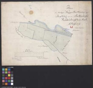 Plan von der strittigen Koppelhutung in Roßleben und der Bottendorfer Flur der Wendelsteinschen Amts-Schäferei (identisch mit E Nr. 353)