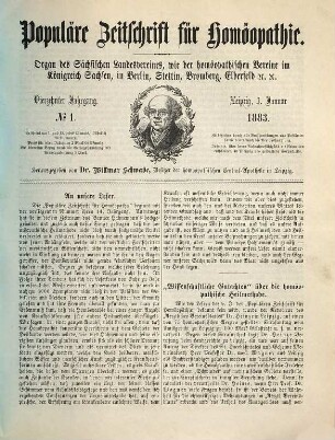 Populäre Zeitschrift für Homöopathie : älteste volkstüml. homöopath. Zeitschr.. 14. 1883
