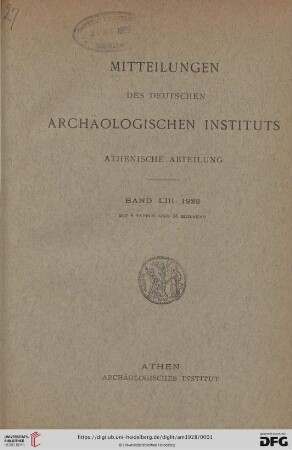 53: Mitteilungen des Deutschen Archäologischen Instituts, Athenische Abteilung