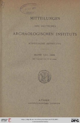 53: Mitteilungen des Deutschen Archäologischen Instituts, Athenische Abteilung