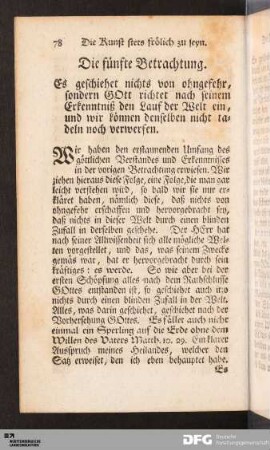 Die fünfte Betrachtung.
