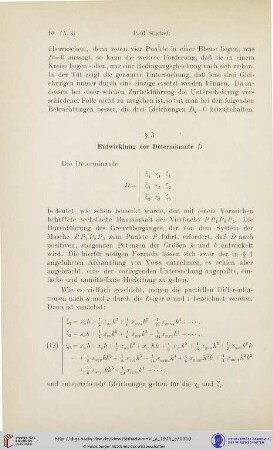 § 3. Entwicklung der Determinante D