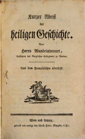 Kurzer Abriß der heiligen Geschichte