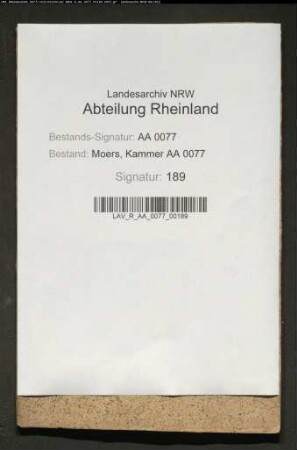 Akzise-Manual der Stadt Moers II