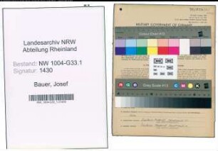 Entnazifizierung Josef Bauer , geb. 17.07.1890 (Lehrer)