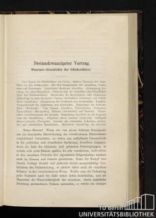 Dreiundzwanzigster Vortrag. Stammes-Geschichte der Gliederthiere.