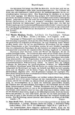 571, Theodor Elsenhans. Lehrbuch der Psychologie. 1912