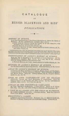 Catalogue of Messrs Blackwood and Sons' publications