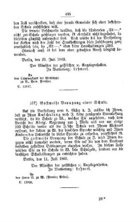 Gastweise Benutzung einer Schule : [V. Elementarschulwesen]