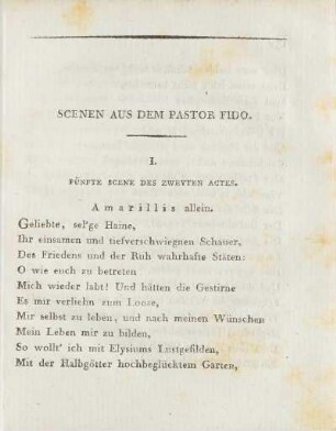 Scenen aus dem Pastor Fido.