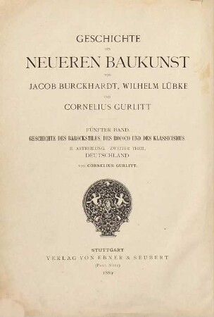 Geschichte des Barockstiles, des Rococo und des Klassicismus, 2,2. Geschichte des Barockstiles und des Rococo in Deutschland