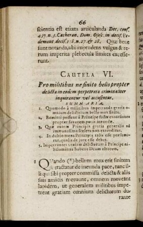 Cautela VI. - Cautela X.