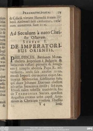 Ad Seculum à nato Christo Octavum.