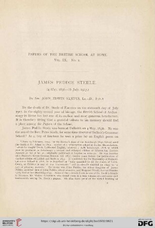 9: James Peddie Steele : (4 May, 1836-16 July, 1917)