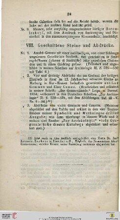 VIII. Geschnittene Steine und Abdrücke