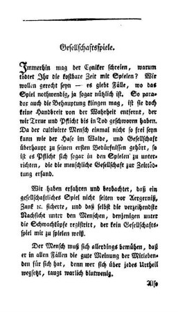 Gesellschaftsspiele.