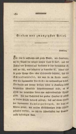 Sieben und zwanzigster Brief