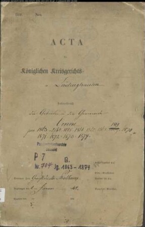 Kirchenbuchduplikate der katholischen Gemeinde (G 1863-1874). (Gemeinde: Katholische Gemeinde )