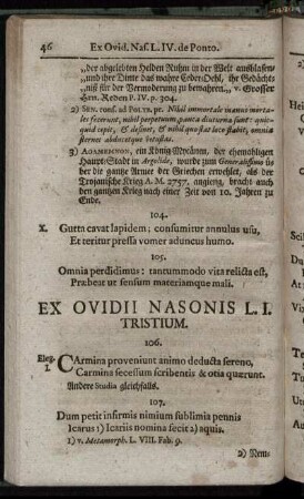 Ex Ovidii Nasonis L. I. Tristium. - Ex Ovidii Nasonis L. V. Tristium.