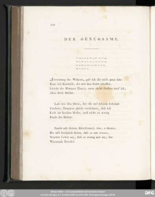 Der Genügsame.