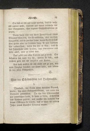Von der Schädlichkeit des Hochmuths.