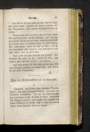Von der Schädlichkeit des Hochmuths.