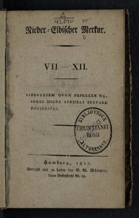 12.1815: Nieder-elbischer Merkur