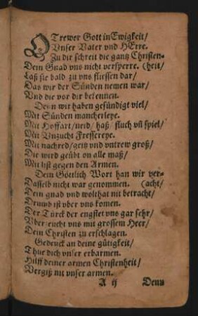 O Trewer Gott in Ewigkeit/ Vnser Vater vnd Herre.