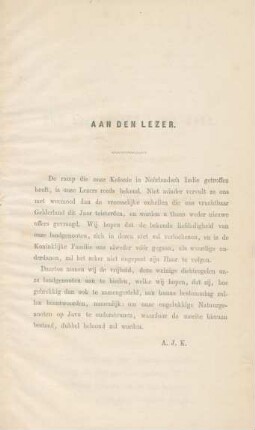 Aan den Lezer