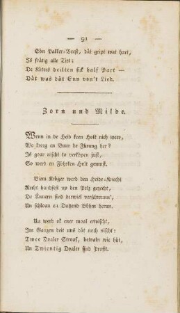 Zorn und Milde