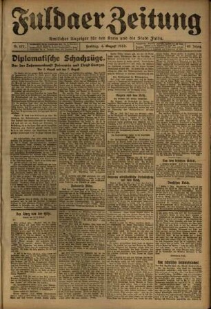 Ausgabe vom Freitag, den 04. August 1922.