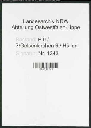 Sterberegister Standesamt Gelsenkirchen 6 Hüllen