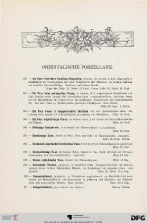 Orientalische Porzellane (Nr. 260-305)