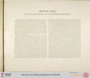 Dritter TheiL: Kunstgeschichtliche und aesthetische Eroerterung