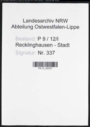 Namensverzeichnis Recklinghausen - Stadt, Todesfälle