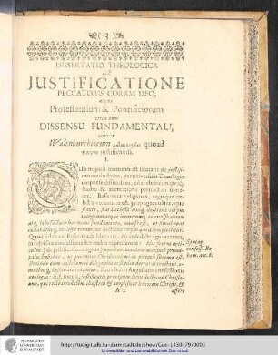Dissertatio theologica de iustificatione peccatoris coram deo