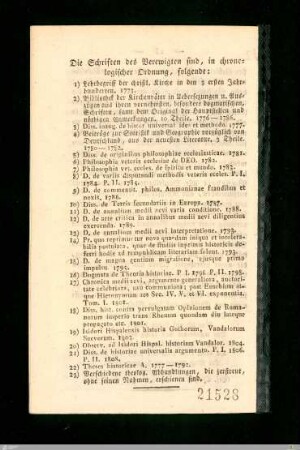 Schriften des Verewigten