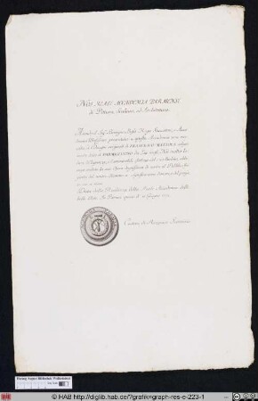 [Titelblatt der Accademia Parmense di Pittura, Scultura, ed Architettura]