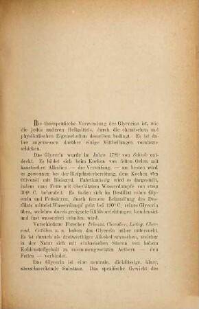 Ueber die therapeutische Verwendung des Glycerins
