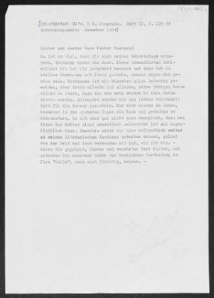 Brief von Gerhart Hauptmann an Arnold Gustavs