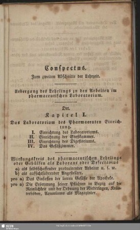 Conspectus. Zum zweiten Abschnitte der Lehrzeit