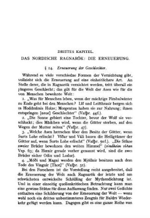 Drittes Kapitel. Das Nordische Ragnarök: Die Erneuerung.
