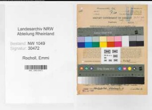 Entnazifizierung Emmi Rocholl , geb. 19.03.1897 (Technische Assistentin)