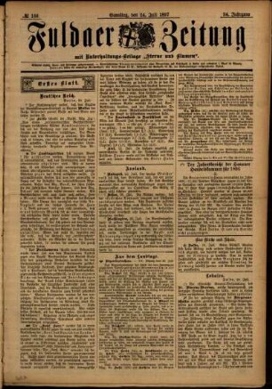 Erste Ausgabe vom Samstag, den 24. Juli 1897.
