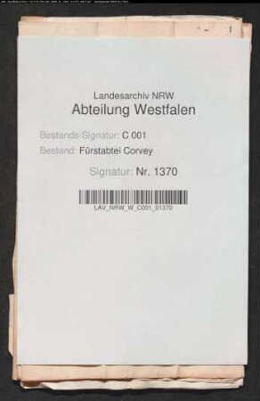 Forderungen des Herrn Pomet an den Freiherrn von Wolff-Metternich zu Wehrden